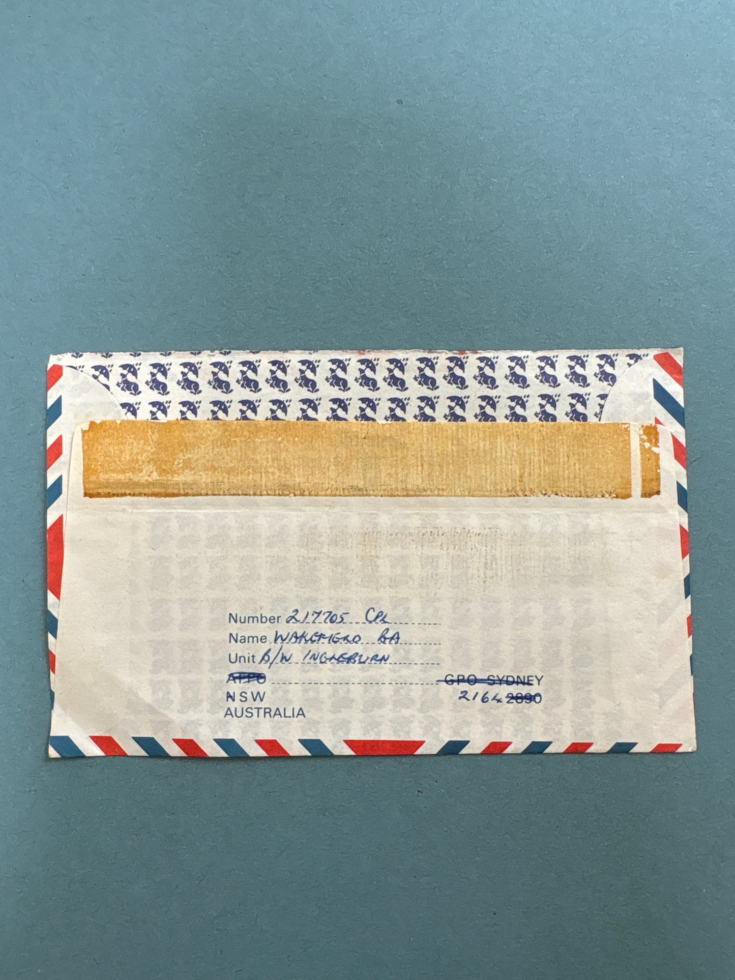 History - Air Mail Envelope from Australian Forces Vietnam to Surrey 1970