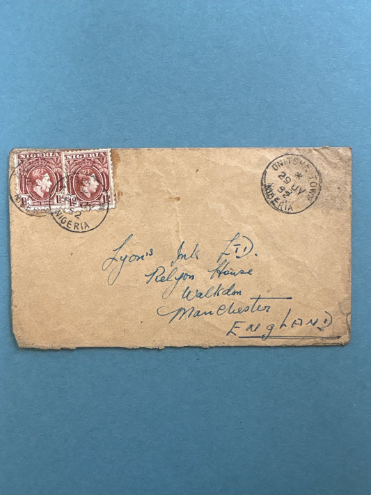 History - Air Mail Envelope Nigeria to Manchester 1952