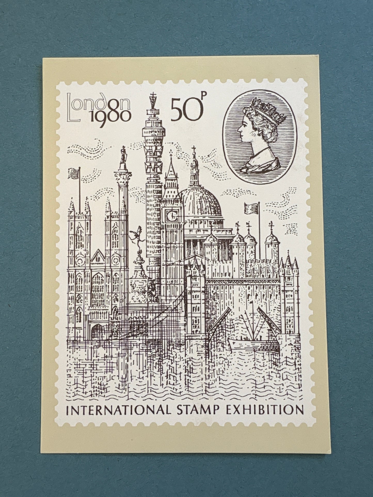 PHQ FDC - London 1980 International Stamp Exhibition PHQ Card with Matching Stamp on rear