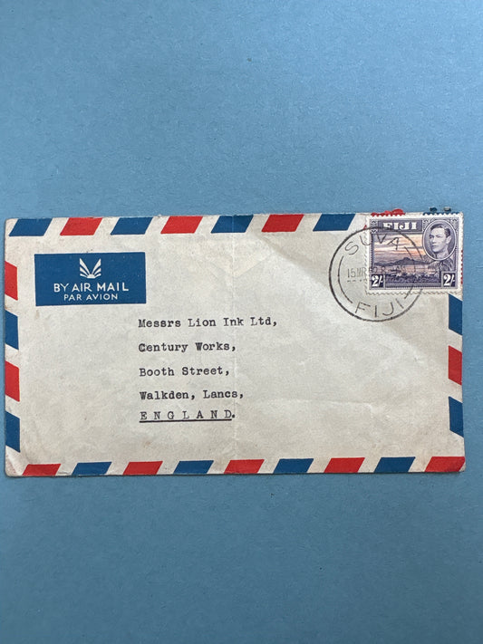 History - Air Mail Envelope Fiji to Manchester 1952