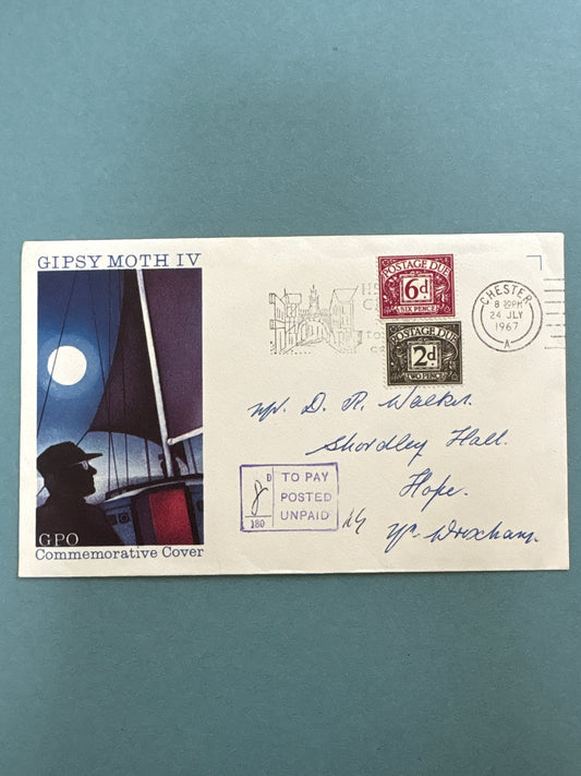 History - GPO Gipsy Moth IV Commemorative Cover with 1967 Postage Dues