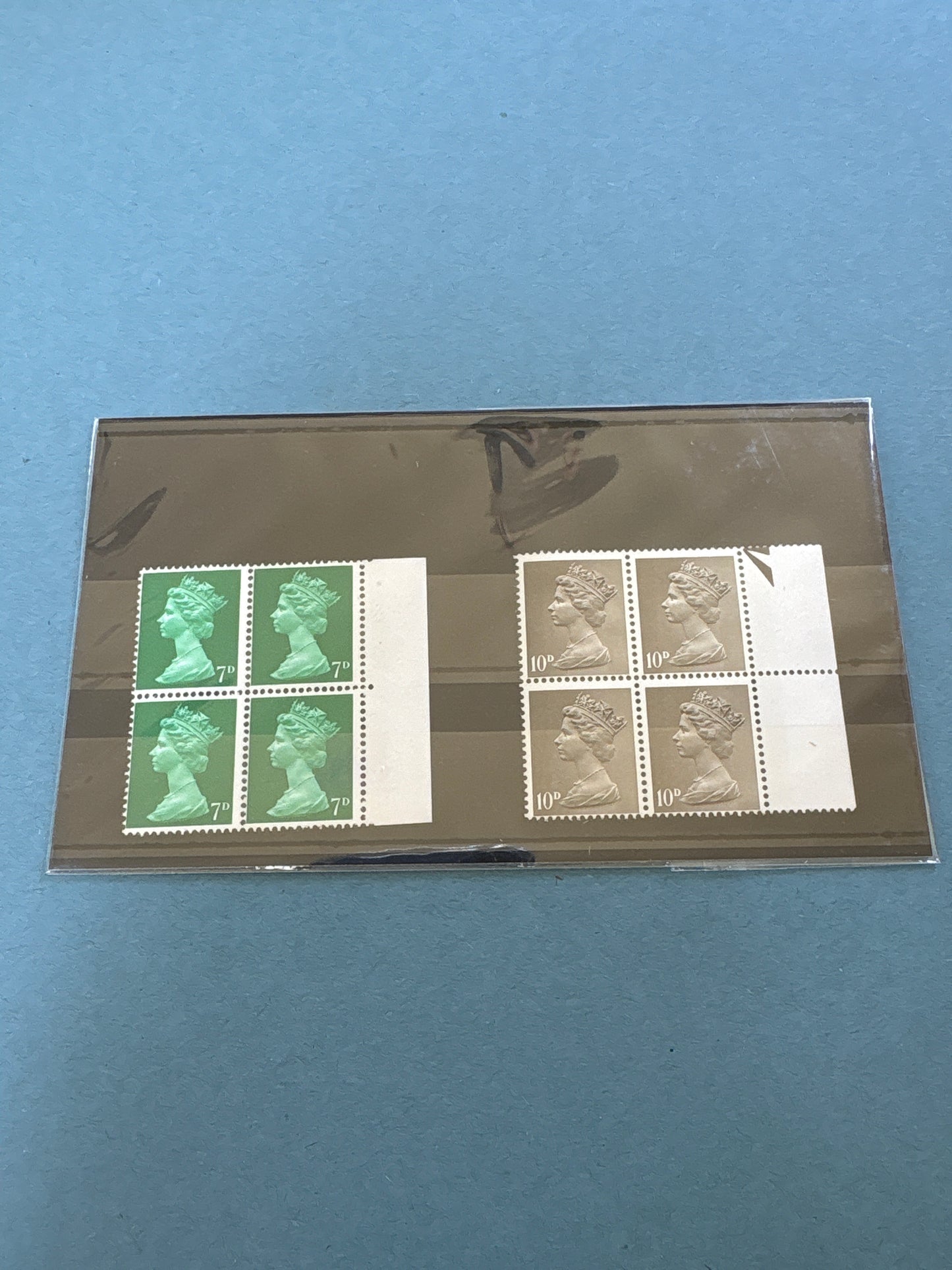 Mint Stamps - QEII Pre-decimal Definitive Stamps in Two Blocks of 4 with Margin