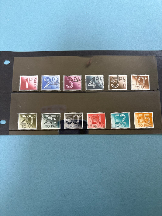 Used - All 12 Stamps in the To Pay Set from 1982